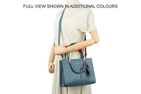 SMALL BURGUNDY MULTI-COMPARTMENT CROSS BODY HANDBAG WITH SCARF TIE