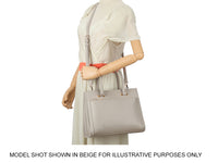 BURGUNDY MULTI-COMPARTMENT CROSS BODY HANDBAG WITH LONG STRAP