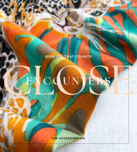 ORANGE LEOPARD & FLORAL PRINT SQUARE TASSEL SCARF - A-SHU.CO.UK