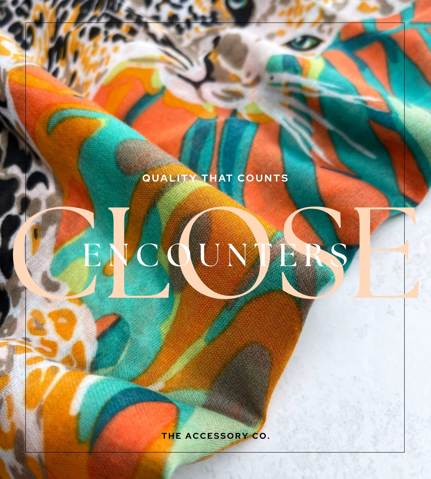 ORANGE LEOPARD & FLORAL PRINT SQUARE TASSEL SCARF - A-SHU.CO.UK