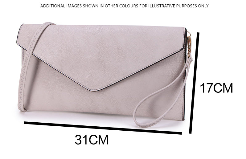 DEEP RED OVER-SIZED ENVELOPE CLUTCH BAG WITH LONG CROSS BODY AND WRISTLET STRAP - A-SHU.CO.UK