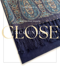 PAISLEY PRINT NAVY BLUE LIGHTWEIGHT PASHMINA SHAWL SCARF - A-SHU.CO.UK