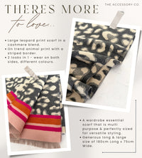 PINK CASHMERE BLEND COLOURFUL LEOPARD PRINT SCARF