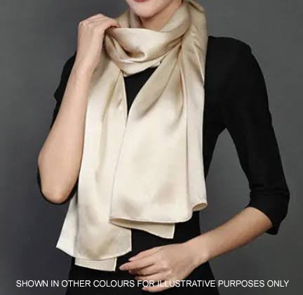 LONG PLAIN TERRACOTTA SATIN SCARF SHAWL WRAP - A-SHU.CO.UK
