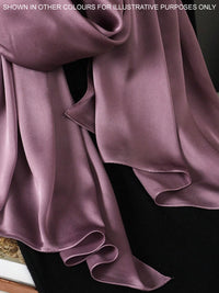 LONG PLAIN TERRACOTTA SATIN SCARF SHAWL WRAP - A-SHU.CO.UK