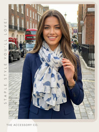PLAIN WHITE NAVY LIGHTWEIGHT CAT SCARF - A-SHU.CO.UK