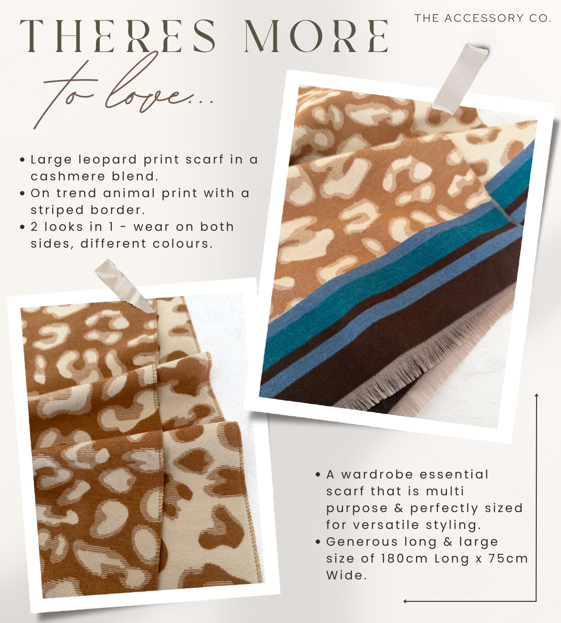 TEAL CASHMERE BLEND COLOURFUL LEOPARD PRINT SCARF