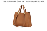BLACK SLOUCHY MULTI-COMPARTMENT PLAIN TOTE BAG