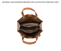 BLACK SLOUCHY MULTI-COMPARTMENT PLAIN TOTE BAG