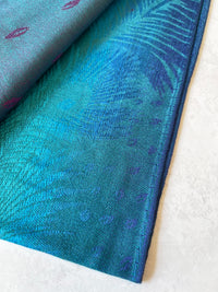 LARGE EMERALD RAINBOW FEATHER AND LEAF PRINT PASHMINA SHAWL SCARF