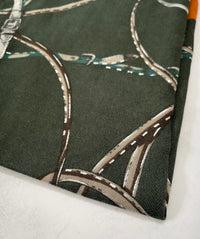 LARGE KHAKI GREEN CONTEMPORARY BUCKLE PRINT PASHMINA SHAWL SCARF - A-SHU.CO.UK