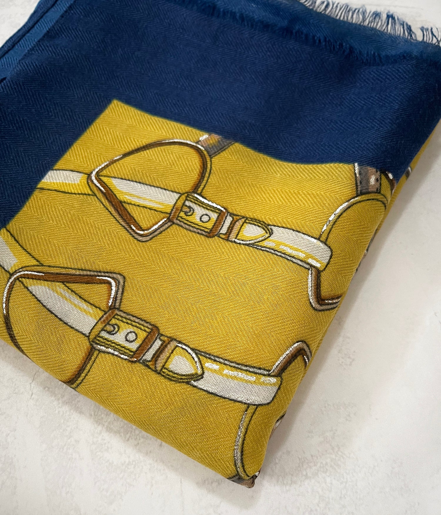 LARGE MUSTARD YELLOW CONTEMPORARY BUCKLE PRINT PASHMINA SHAWL SCARF - A-SHU.CO.UK