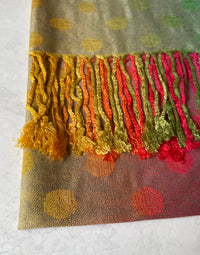 LARGE PINKY PURPLE MULTI-COLOUR DOT PRINT PASHMINA SHAWL SCARF - A-SHU.CO.UK