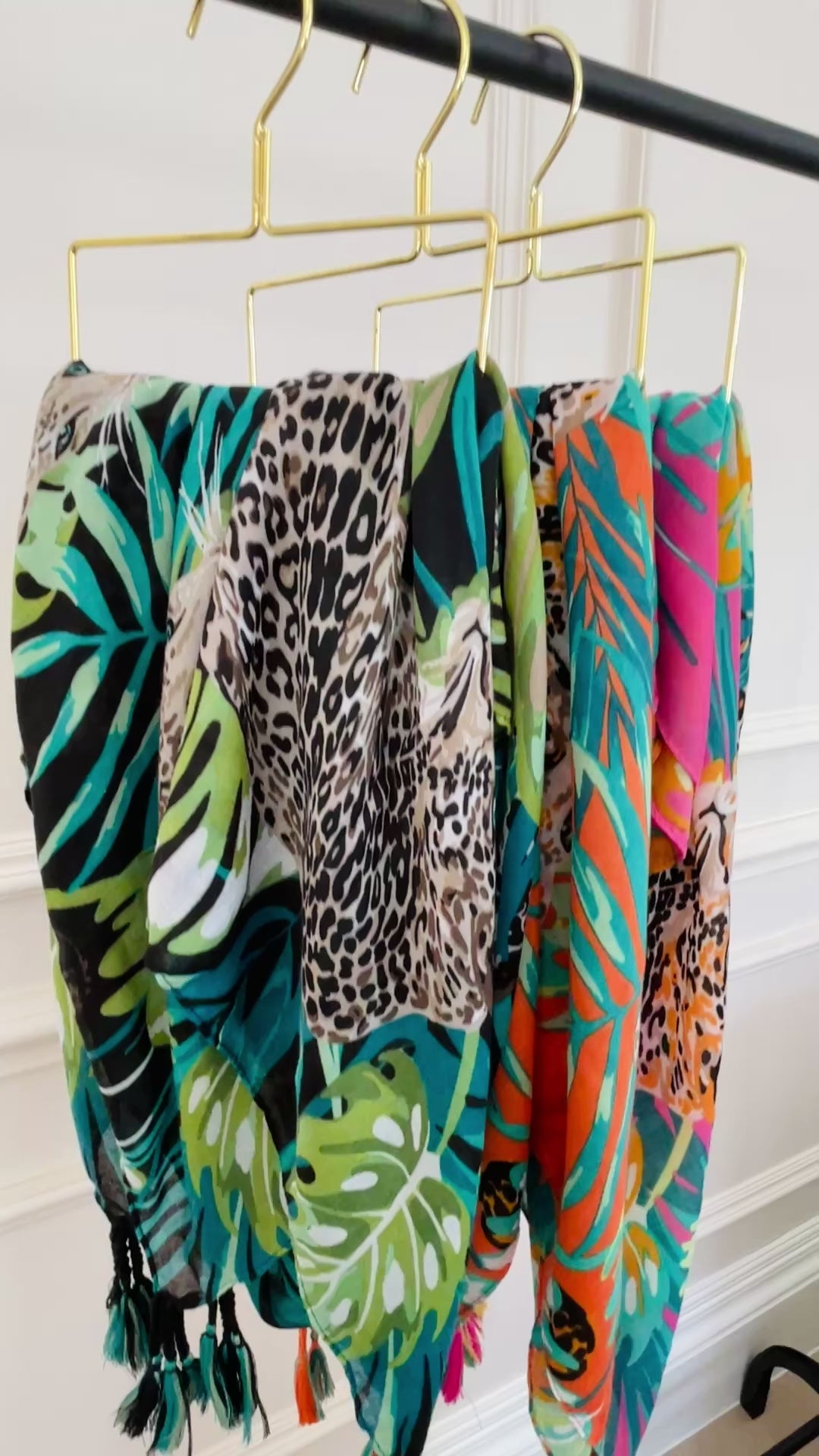 Black Leopard Print Scarf