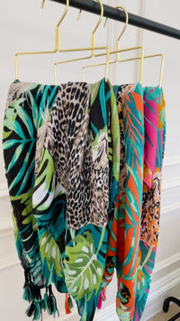 Black Leopard Print Scarf