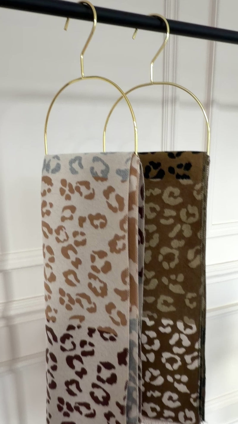 Cream Multicolour Leopard Print Scarf
