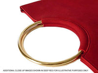 A-SHU 2 PIECE FAUX SUEDE HOLDALL HANDBAG / FOLD-OVER CLUTCH BAG WITH CROSS-BODY BAG - BLUSH PINK - A-SHU.CO.UK