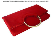 A-SHU 2 PIECE FAUX SUEDE HOLDALL HANDBAG / FOLD-OVER CLUTCH BAG WITH CROSS-BODY BAG - BLUSH PINK - A-SHU.CO.UK