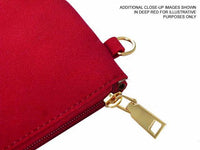 A-SHU 2 PIECE FAUX SUEDE HOLDALL HANDBAG / FOLD-OVER CLUTCH BAG WITH CROSS-BODY BAG - BLUSH PINK - A-SHU.CO.UK