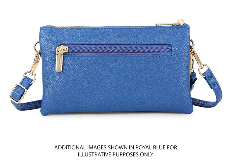 SMALL MULTI-POCKET CROSSBODY PURSE BAG WITH WRISTLET AND LONG STRAP - MUSTARD YELLOW