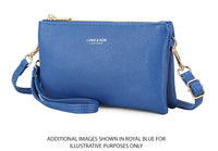 SMALL MULTI-POCKET CROSSBODY PURSE BAG WITH WRISTLET AND LONG STRAP - MUSTARD YELLOW