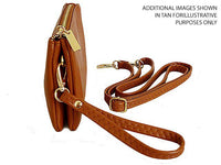 SMALL MULTI-POCKET CROSSBODY PURSE BAG WITH WRIST AND LONG STRAPS - RED - A-SHU.CO.UK