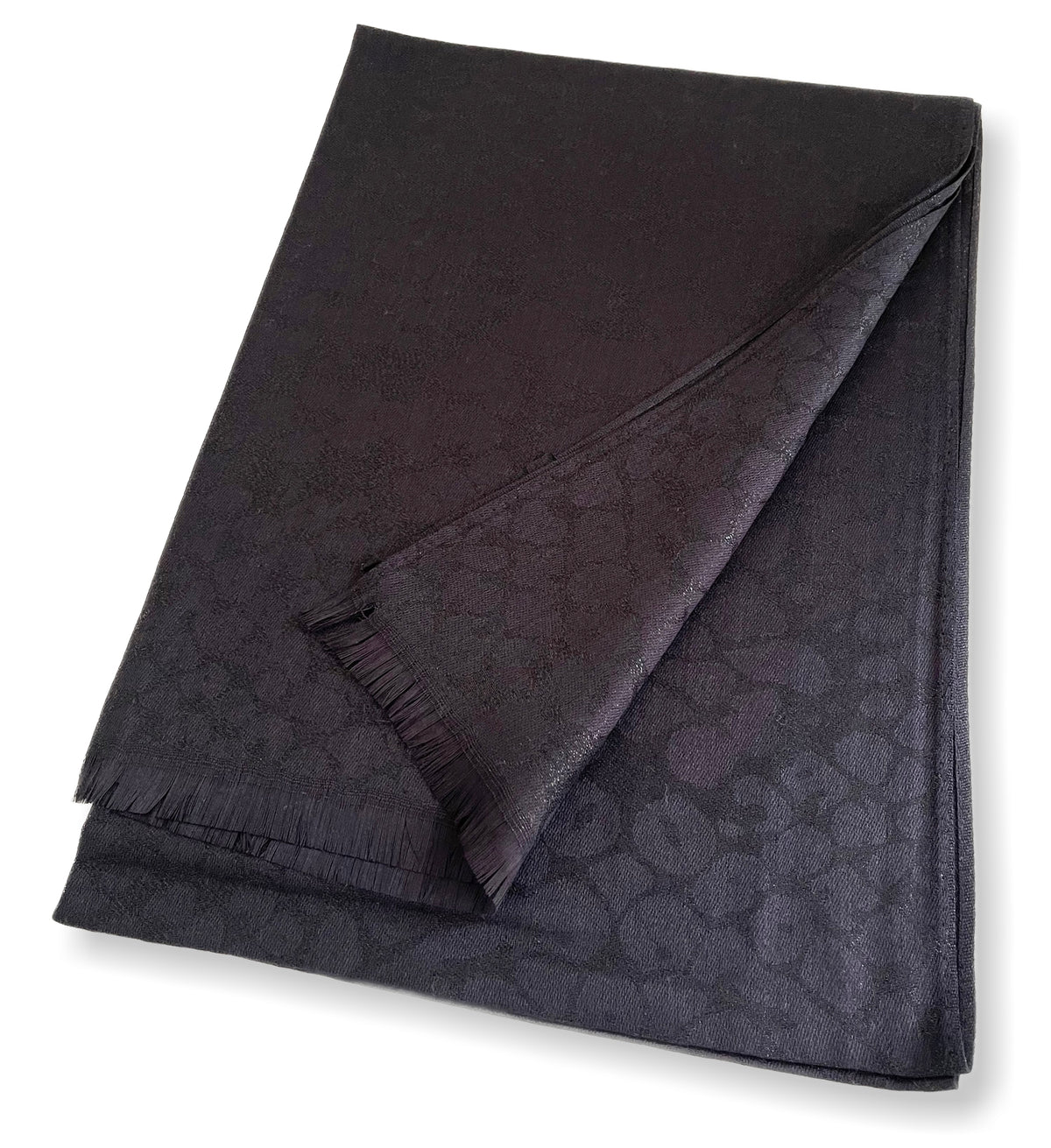 BLACK SPARKLY METALLIC LEOPARD PRINT EVENING SHAWL SCARF - A-SHU.CO.UK