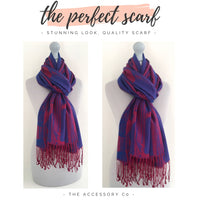 BLUE BERRY REVERSIBLE PASHMINA SHAWL SCARF IN ABSTRACT FLORAL PRINT