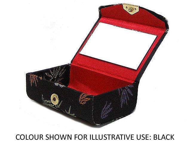 A-SHU MUSTARD YELLOW CHINESE DESIGN SILK EFFECT COIN HOLDER / LIPSTICK CASE - A-SHU.CO.UK