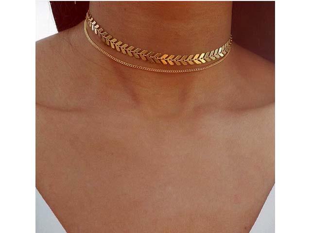 A-SHU DAINTY LAYERED GOLD CHOKER NECKLACE - A-SHU.CO.UK