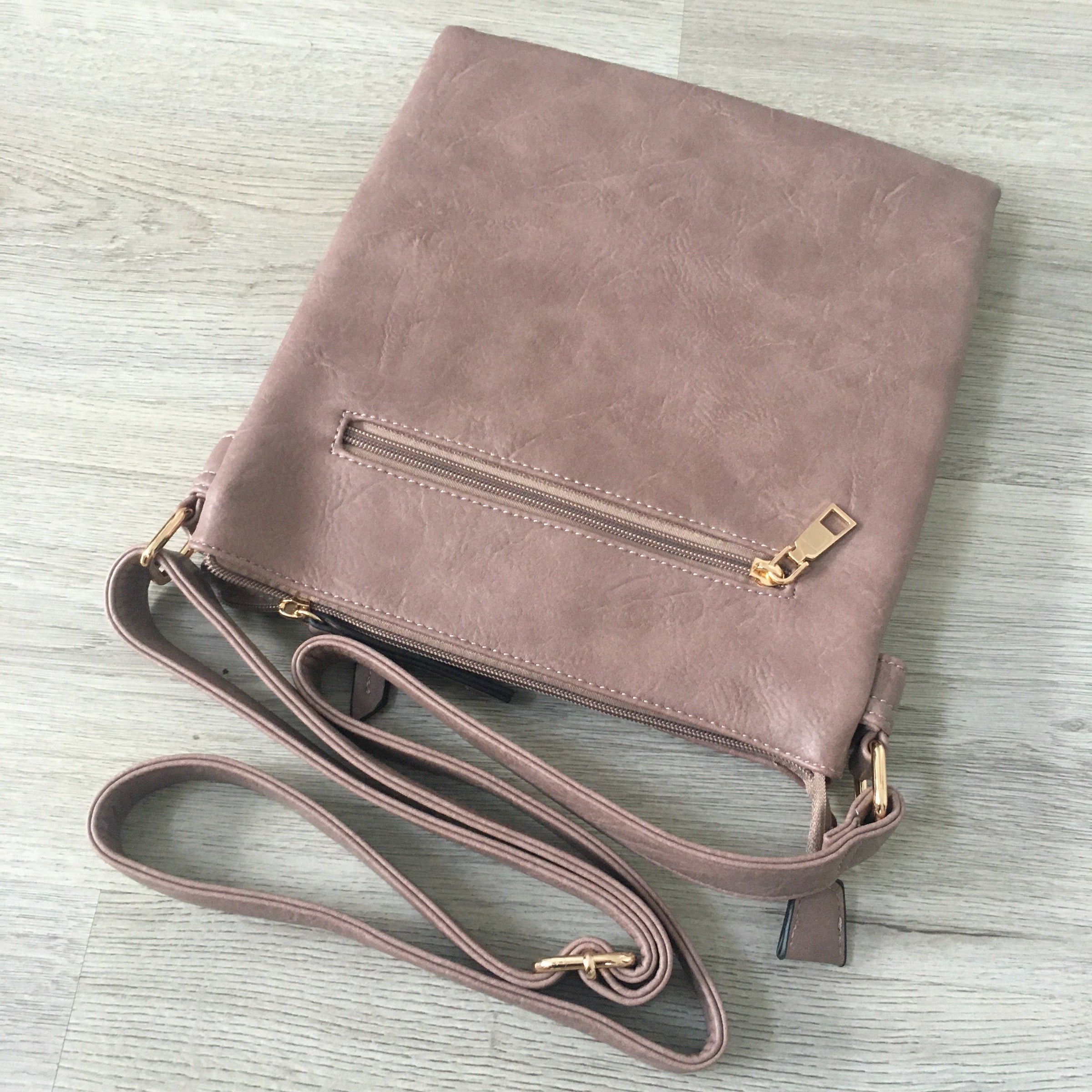 LARGE DARK PINK MULTI COMPARTMENT CROSSBODY BAG WITH LONG STRAP - A-SHU.CO.UK