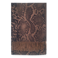 NAVY BRONZE LARGE SNAKESKIN PRINT REVERSIBLE PASHMINA SHAWL SCARF