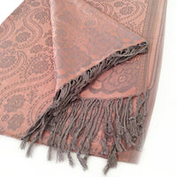 LARGE BLUSH PINK SWIRL FLORAL PRINT REVERSIBLE PASHMINA SHAWL SCARF - A-SHU.CO.UK