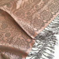 LARGE BLUSH PINK SWIRL FLORAL PRINT REVERSIBLE PASHMINA SHAWL SCARF - A-SHU.CO.UK