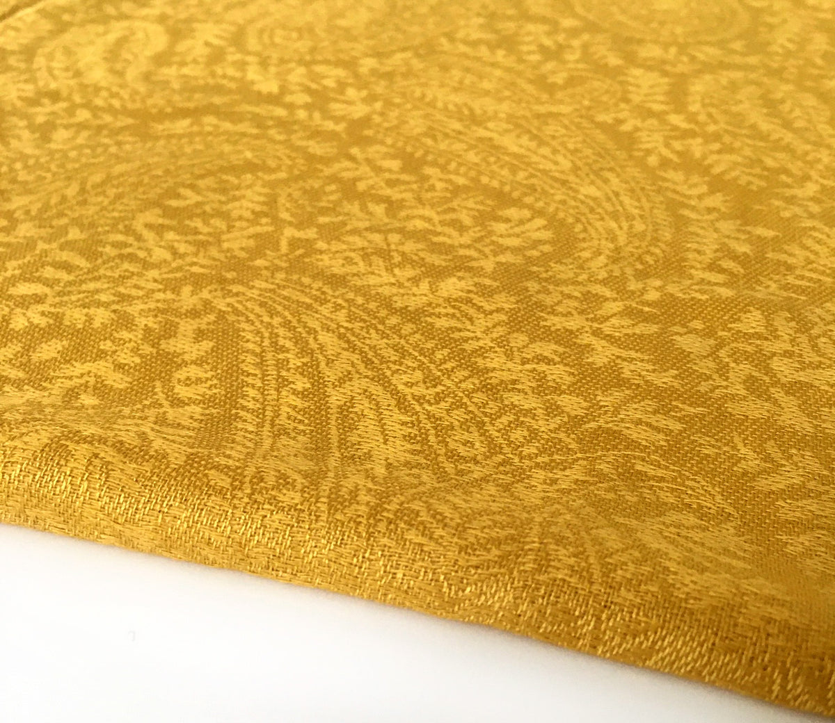 A-SHU MUSTARD YELLOW PAISLEY PRINT REVERSIBLE PASHMINA SHAWL SCARF - A-SHU.CO.UK