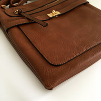 A-SHU TAN MULTI COMPARTMENT CROSS BODY SHOULDER BAG - A-SHU.CO.UK