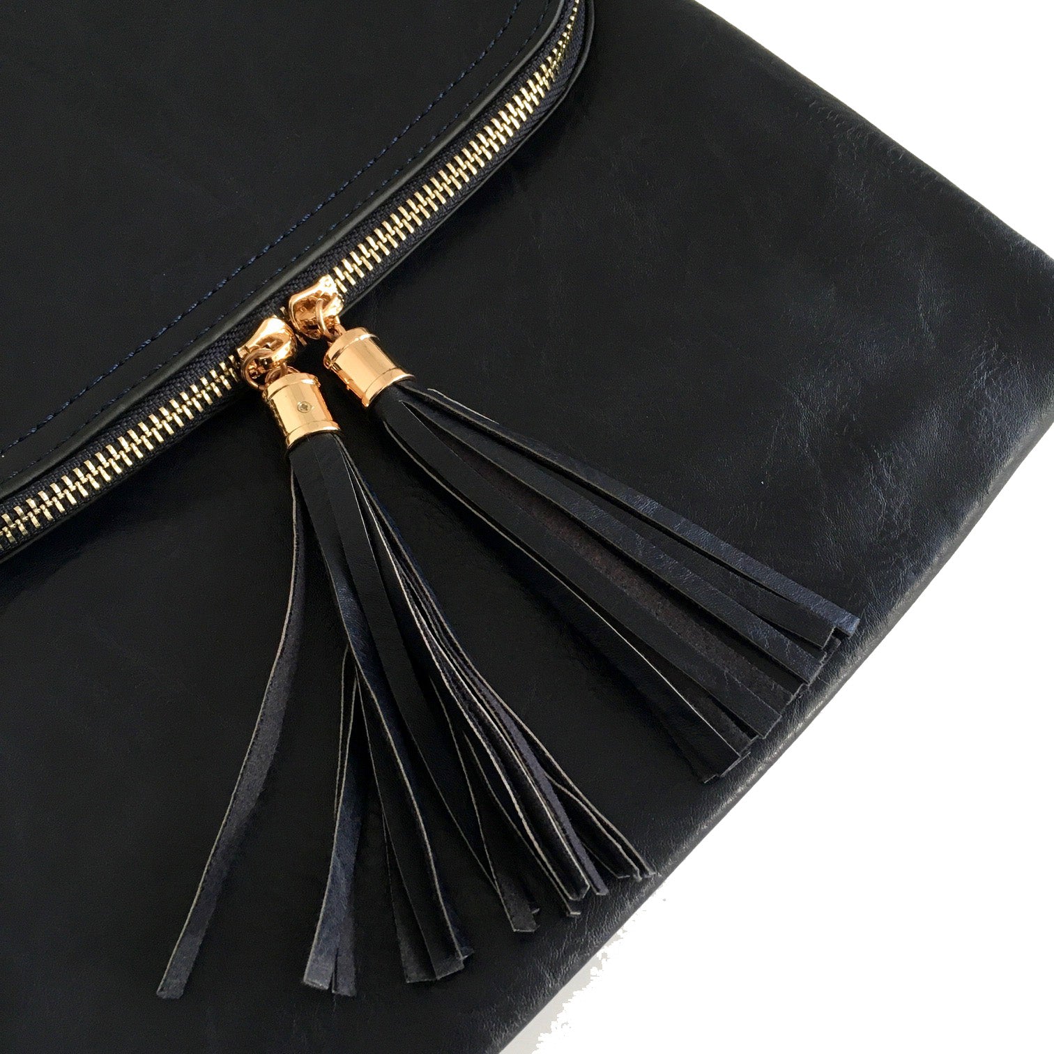 A-SHU LARGE BLACK TASSEL MULTI COMPARTMENT CROSS BODY SHOULDER BAG WITH LONG STRAP - A-SHU.CO.UK
