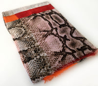 A-SHU LONG RED BLOCKS SNAKESKIN PRINT LIGHTWEIGHT SHAWL SCARF - A-SHU.CO.UK