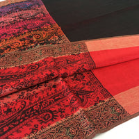 A-SHU LARGE BLACK RAINBOW MULTI COLOUR PAISLEY PRINT PASHMINA SHAWL SCARF - A-SHU.CO.UK