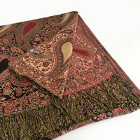 A-SHU LARGE BLACK MULTI COLOUR PAISLEY PRINT PASHMINA SHAWL SCARF - A-SHU.CO.UK