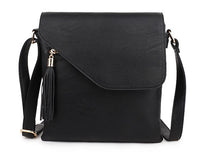 Large Navy Tassel Multi Compartment Cross Body Shoulder Bag