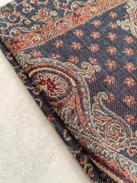 LARGE BLUE REVERSIBLE MULTI COLOUR PAISLEY PRINT PASHMINA SHAWL SCARF WRAP