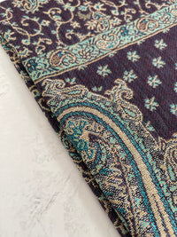 LARGE PURPLE REVERSIBLE MULTI COLOUR PAISLEY PRINT PASHMINA SHAWL SCARF WRAP