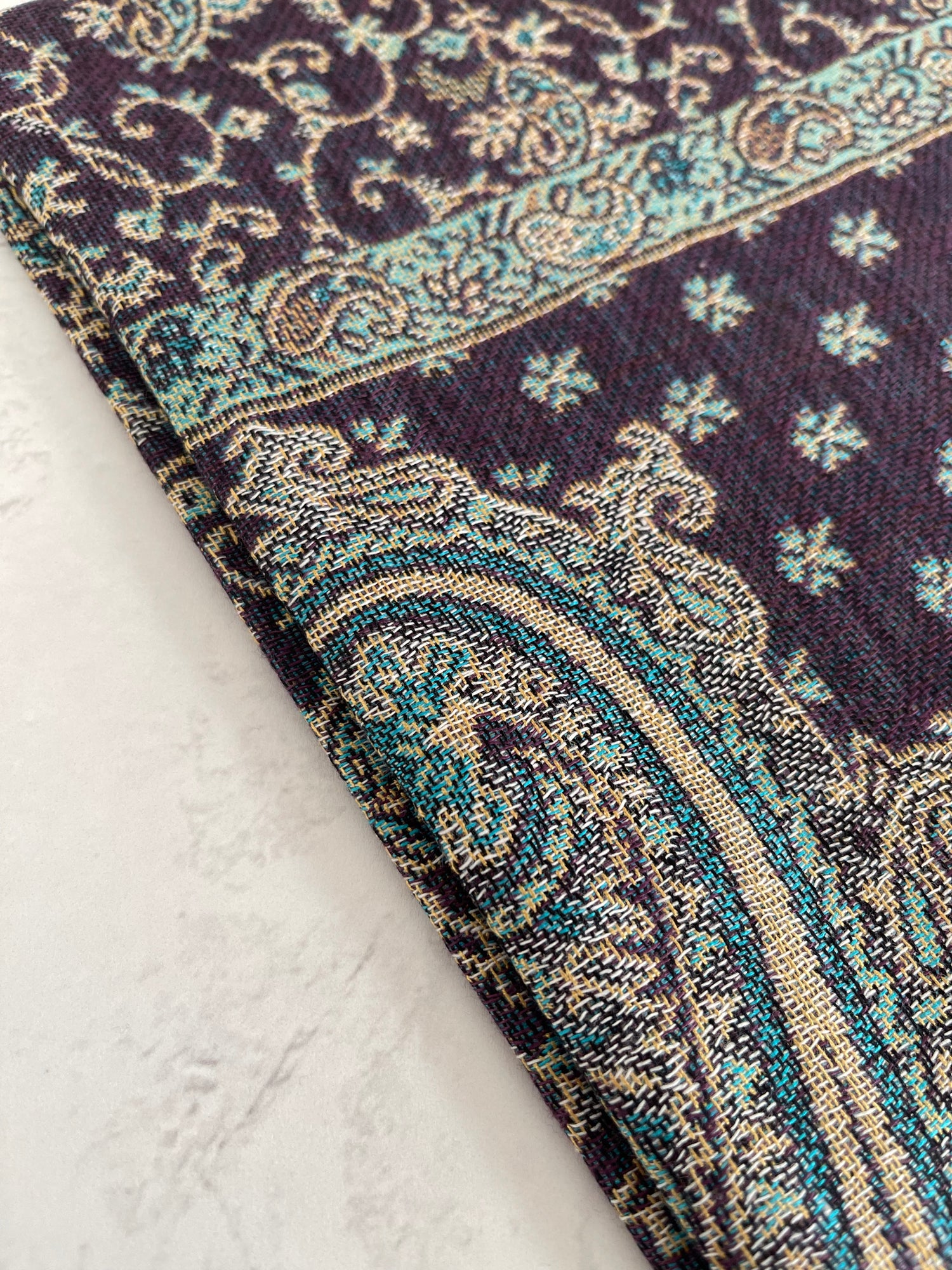 LARGE PURPLE REVERSIBLE MULTI COLOUR PAISLEY PRINT PASHMINA SHAWL SCARF WRAP