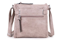 LARGE DUSKY PINK MULTI COMPARTMENT CROSS BODY OVER SHOULDER BAG WITH LONG STRAP