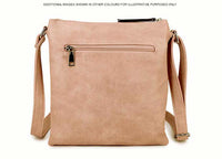 LARGE DARK PINK MULTI COMPARTMENT CROSSBODY BAG WITH LONG STRAP - A-SHU.CO.UK