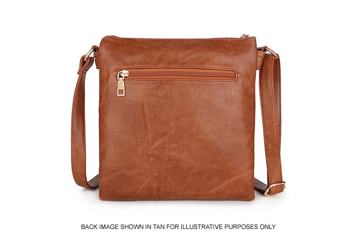 LARGE LIGHT GREY TURN LOCK MULTI COMPARTMENT CROSS BODY SHOULDER BAG WITH LONG STRAP