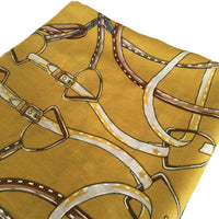 LARGE MUSTARD YELLOW CONTEMPORARY BUCKLE PRINT PASHMINA SHAWL SCARF - A-SHU.CO.UK