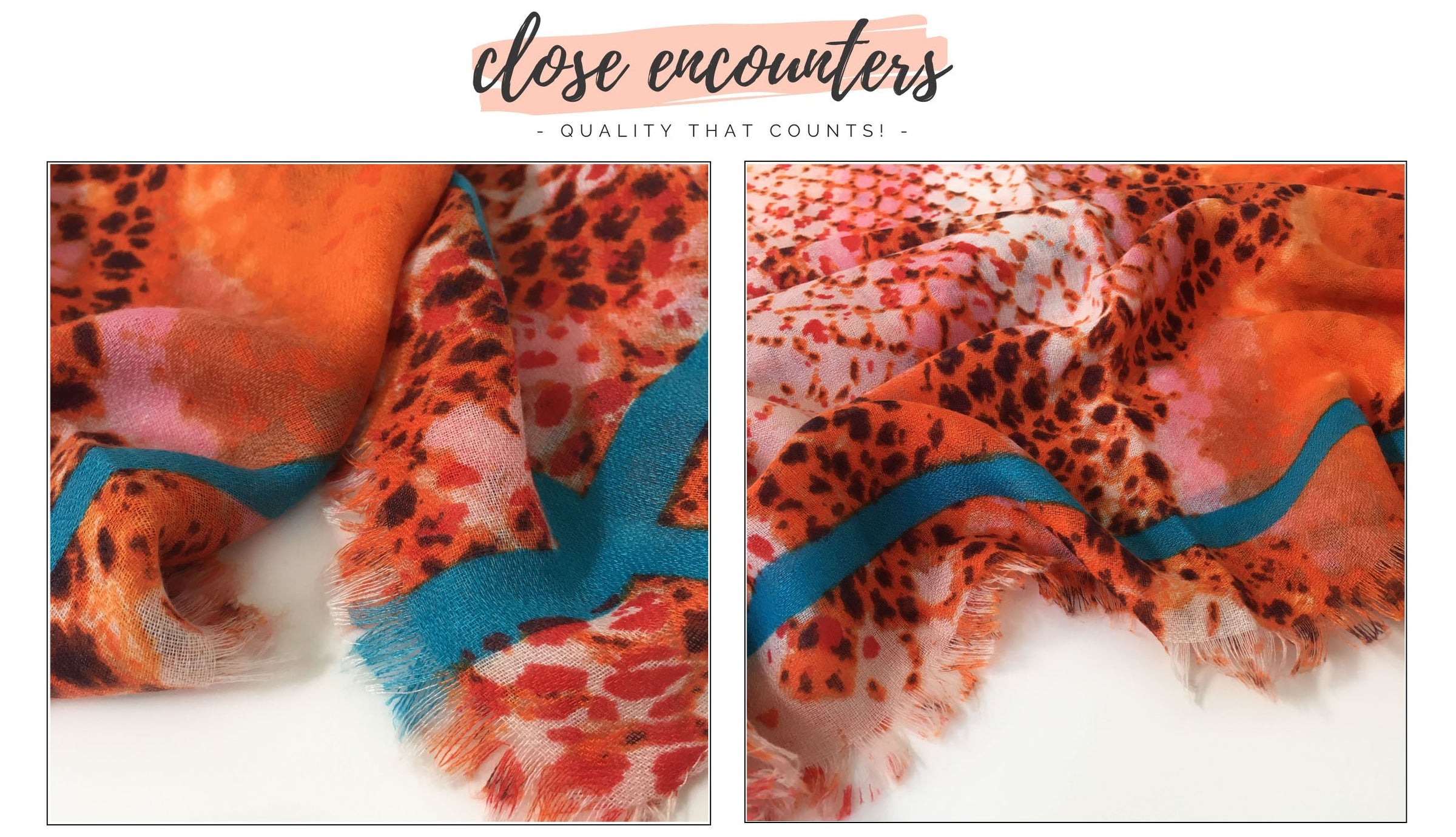 LARGE ORANGE SNAKESKIN PRINT SHAWL SCARF WITH STRIPE