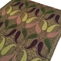 LARGE PURPLE GINGHAM PAISLEY PRINT REVERSIBLE PASHMINA SHAWL SCARF